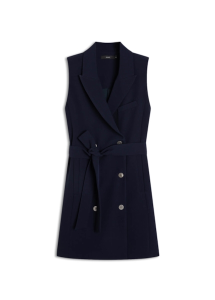 Vestido Crepe Way Vest Like Dark Navy