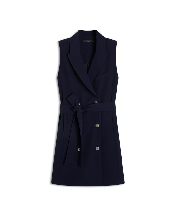Vestido Crepe Way Vest Like Dark Navy