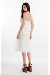 Vestido Crinkle Aira Strappy Midi Off White