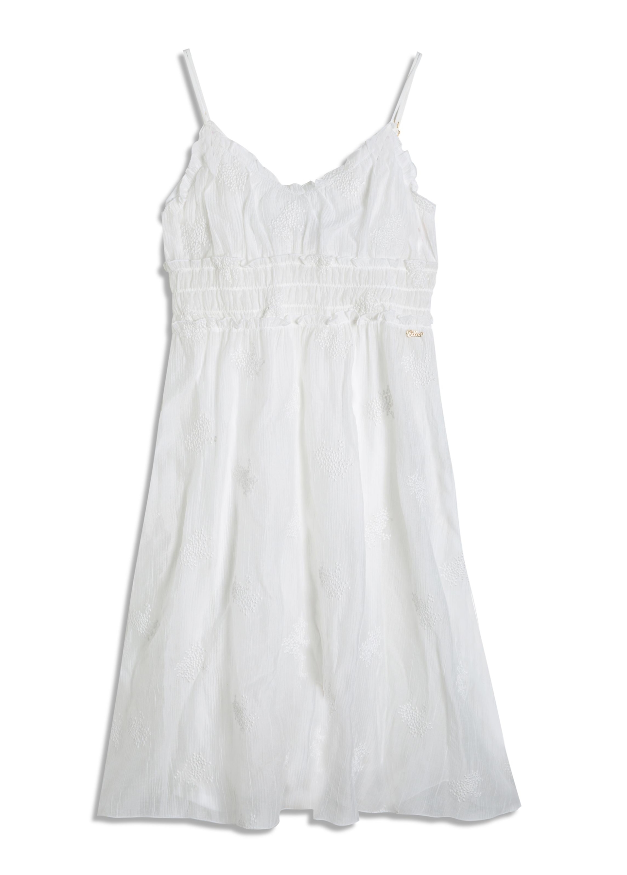 Vestido Crinkle Aira Strappy Midi Off White