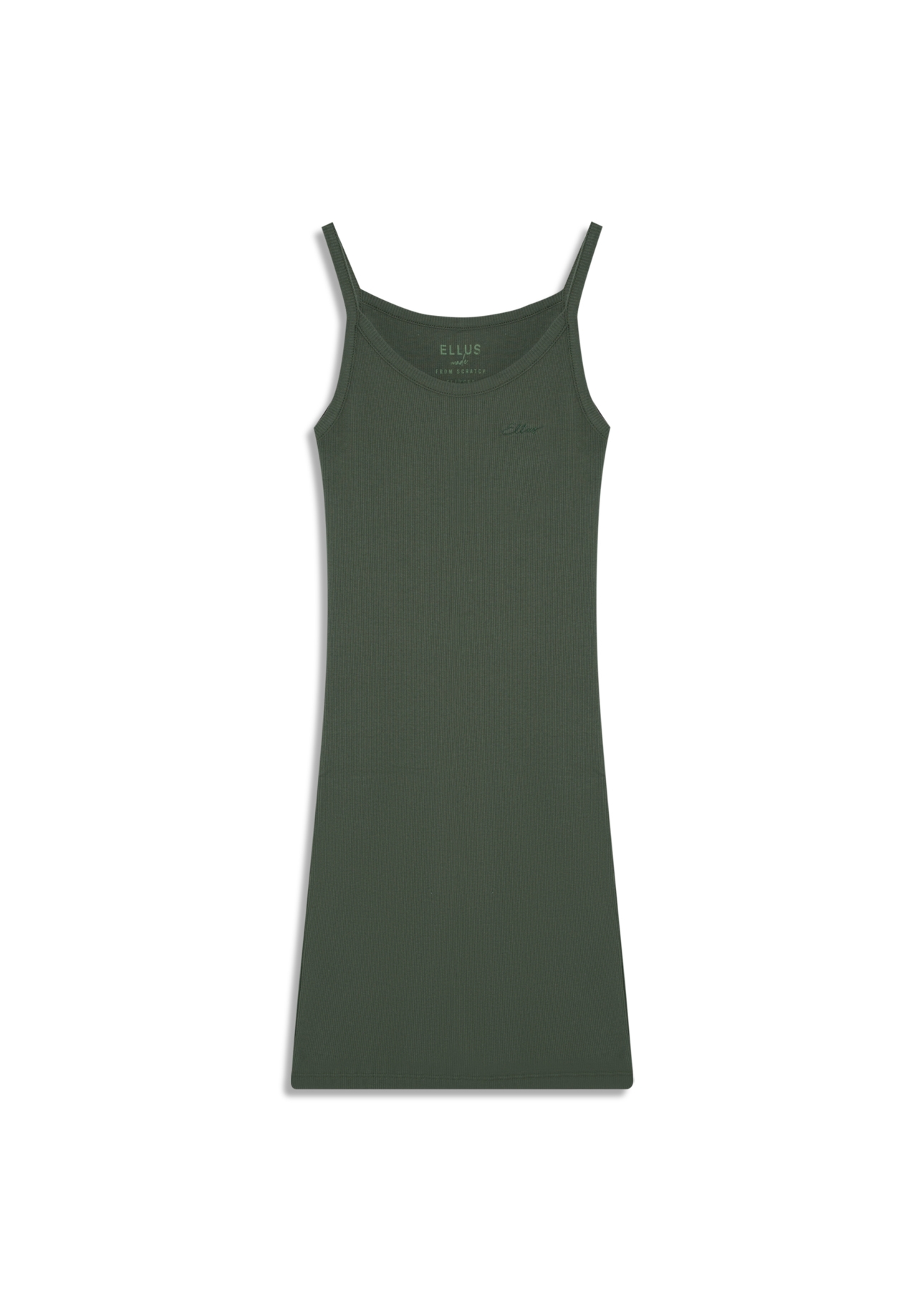 Vestido Cursive Rib Dress Verde Army