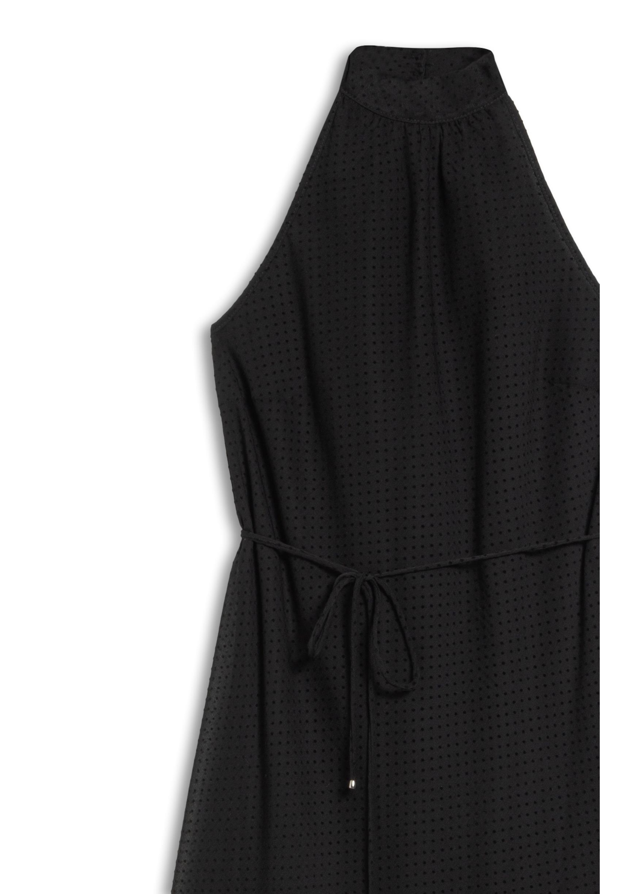 Vestido Dots Halter Neck Preto