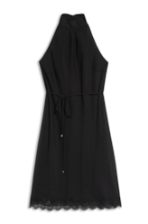 Vestido Dots Halter Neck Preto
