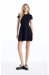 Vestido Ellus Cotton Slim Circle Dress Preto