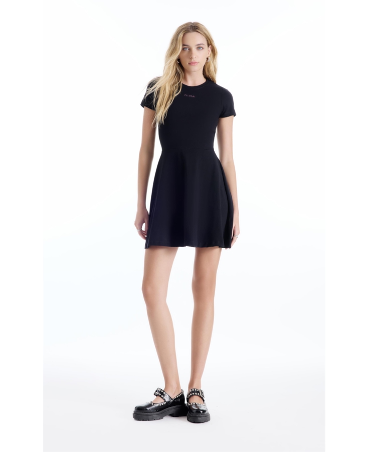 Vestido Ellus Cotton Slim Circle Dress Preto