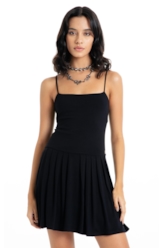 Vestido Ellus Crepe Desire Strapp Mini Preto