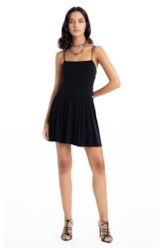 Vestido Ellus Crepe Desire Strapp Mini Preto