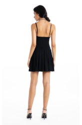 Vestido Ellus Crepe Desire Strapp Mini Preto
