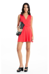 Vestido Ellus Crepe Desire Transpasse Curto Vermelho Vivo
