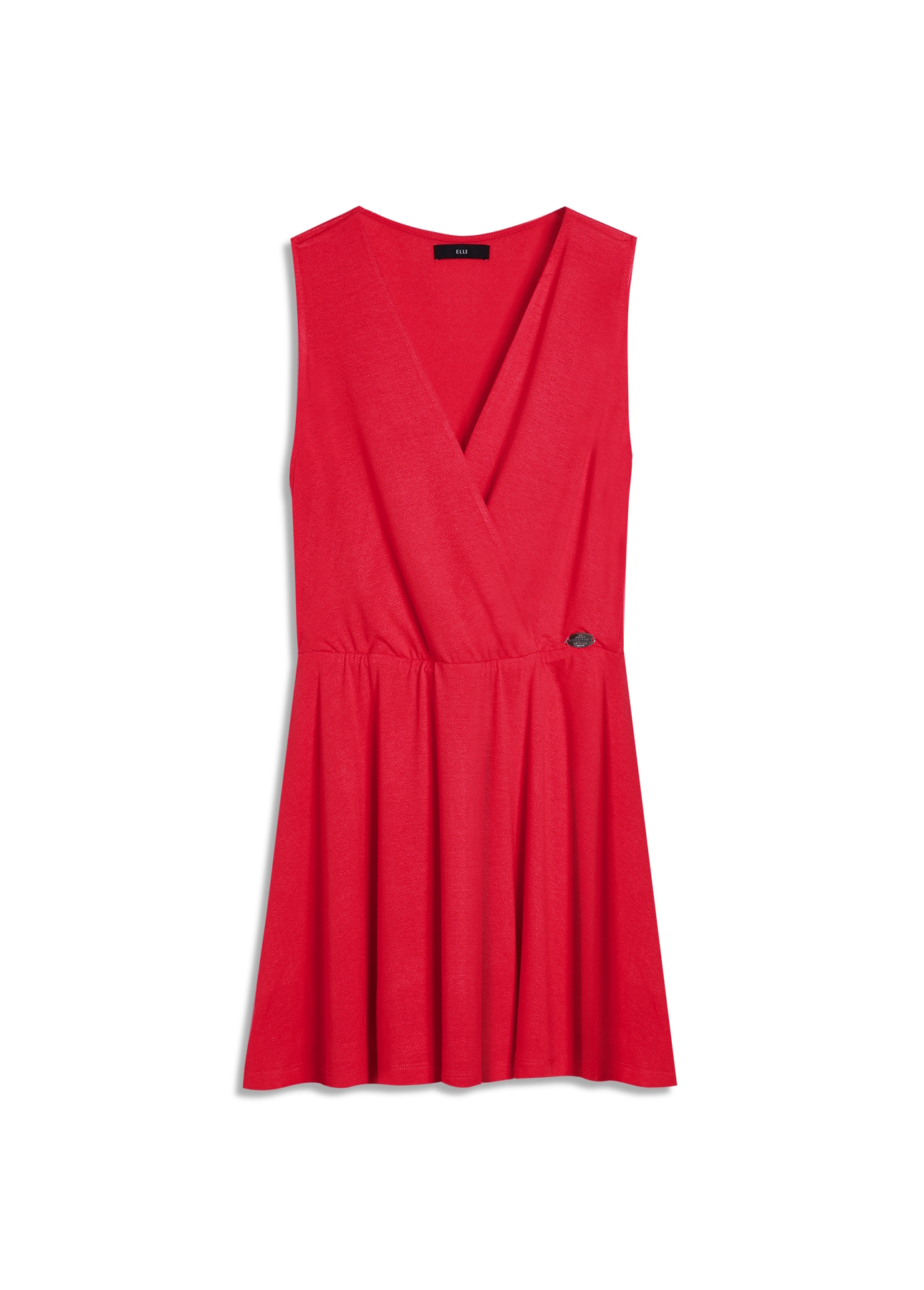 Vestido Ellus Crepe Desire Transpasse Curto Vermelho Vivo