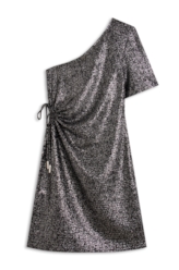 Vestido Ellus Cutout Side Foil Dress Preto