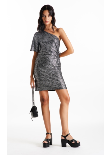 Vestido Ellus Cutout Side Foil Dress Preto