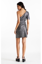 Vestido Ellus Cutout Side Foil Dress Preto