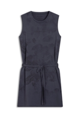 Vestido Ellus Flowers Sleeveless Dark Navy