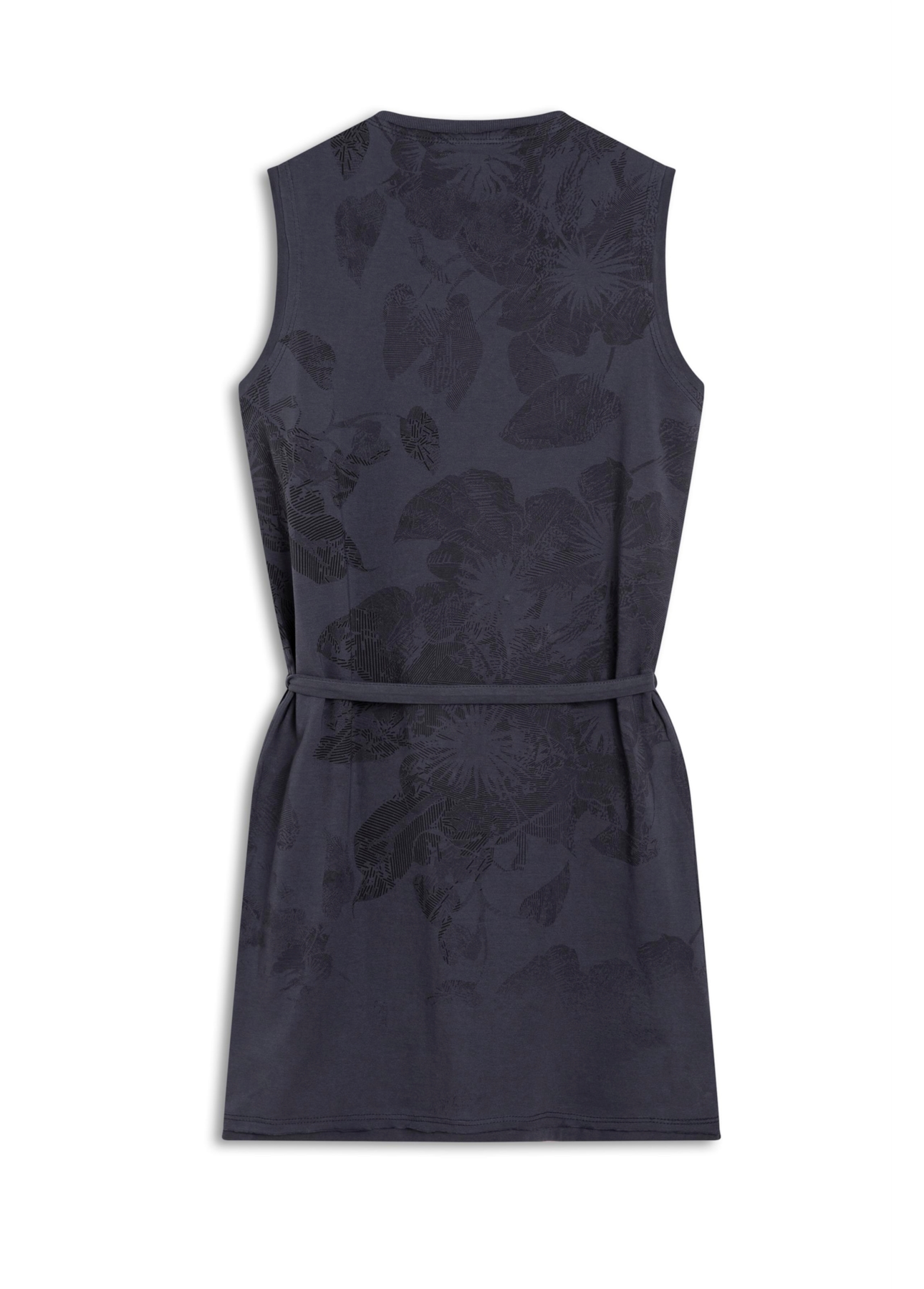 Vestido Ellus Flowers Sleeveless Dark Navy