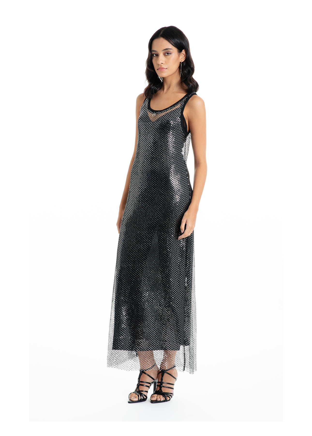 Vestido Ellus Glimmer Long Dress Preto