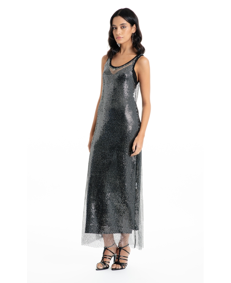 Vestido Ellus Glimmer Long Dress Preto