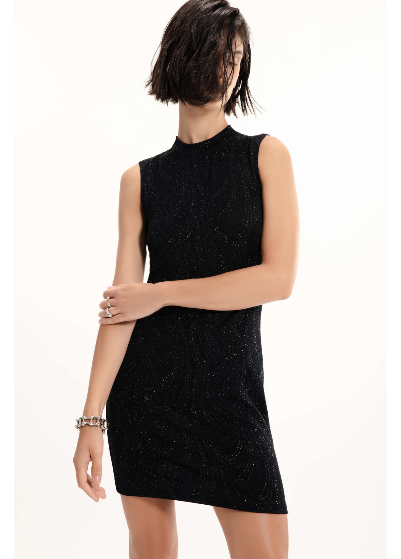 Vestido Ellus Lurex Dress Preto