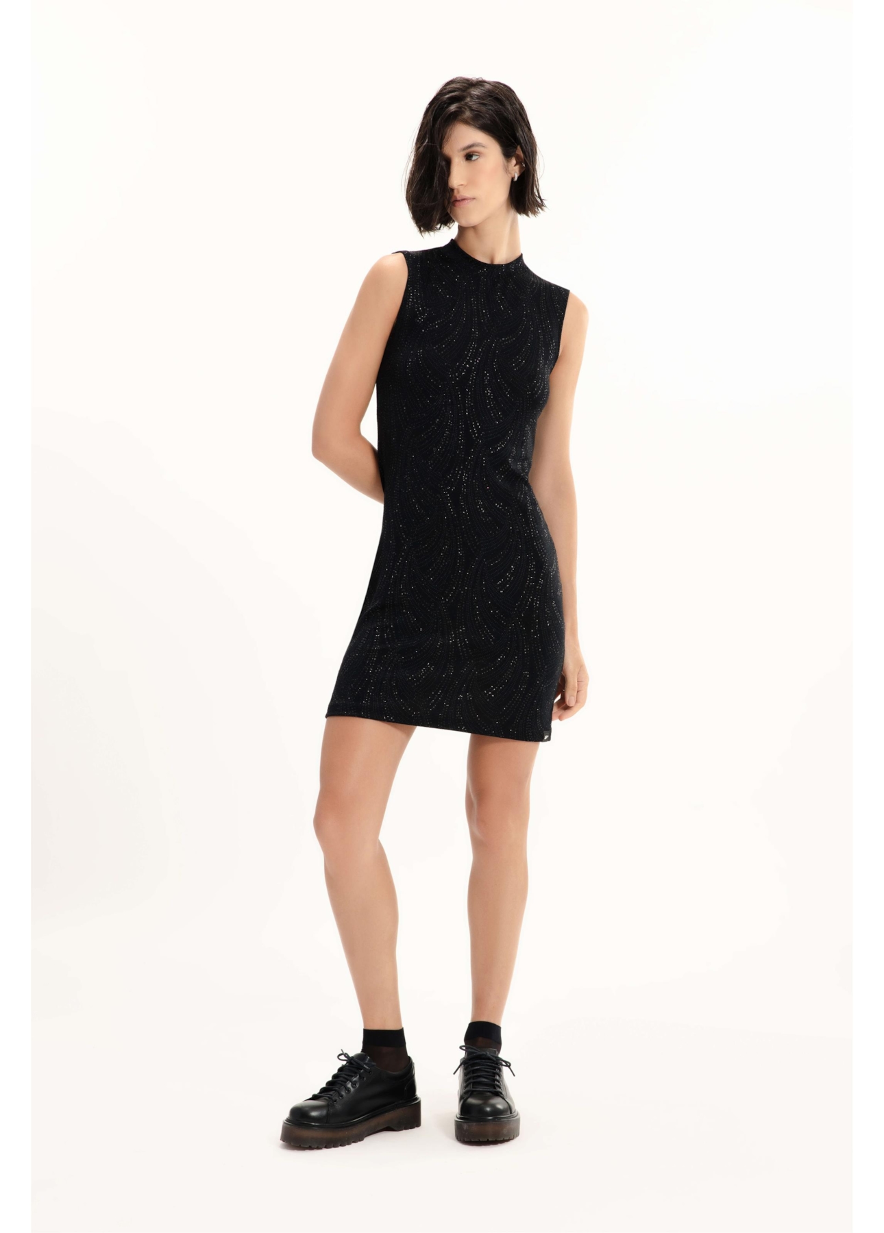 Vestido Ellus Lurex Dress Preto