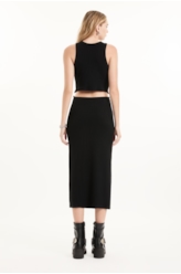 Vestido Ellus Piercing Ribbed Dress Preto