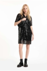 Vestido Ellus Piquet Boxy Dress Preto