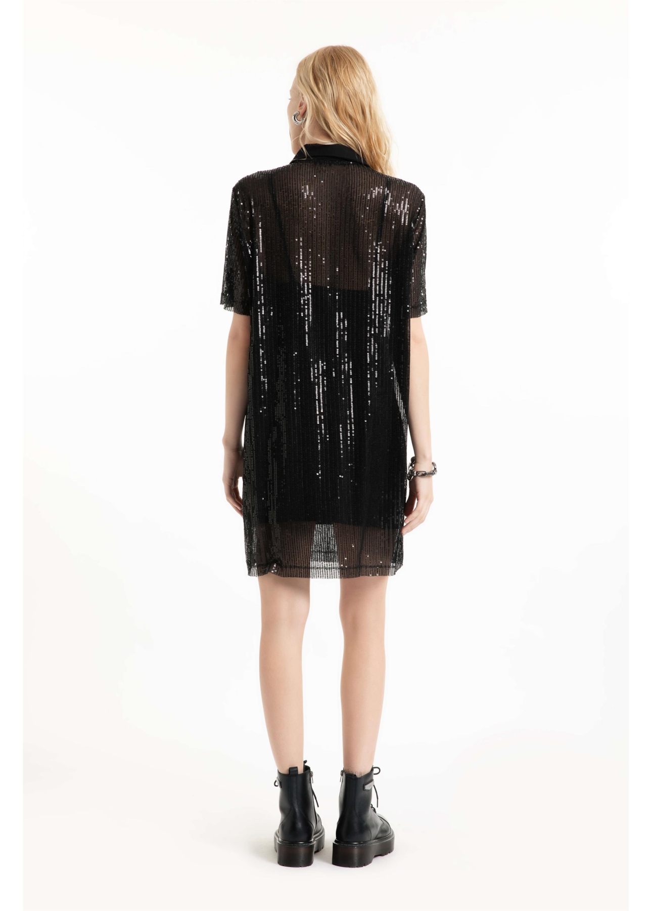 Vestido Ellus Piquet Boxy Dress Preto