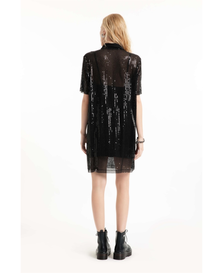Vestido Ellus Piquet Boxy Dress Preto