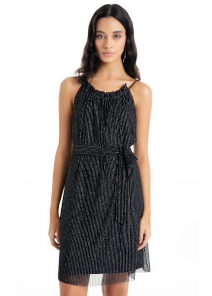 Vestido Ellus Tule Lux Fluid Dress Preto