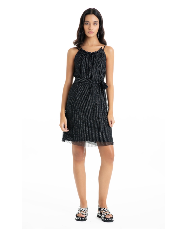 Vestido Ellus Tule Lux Fluid Dress Preto