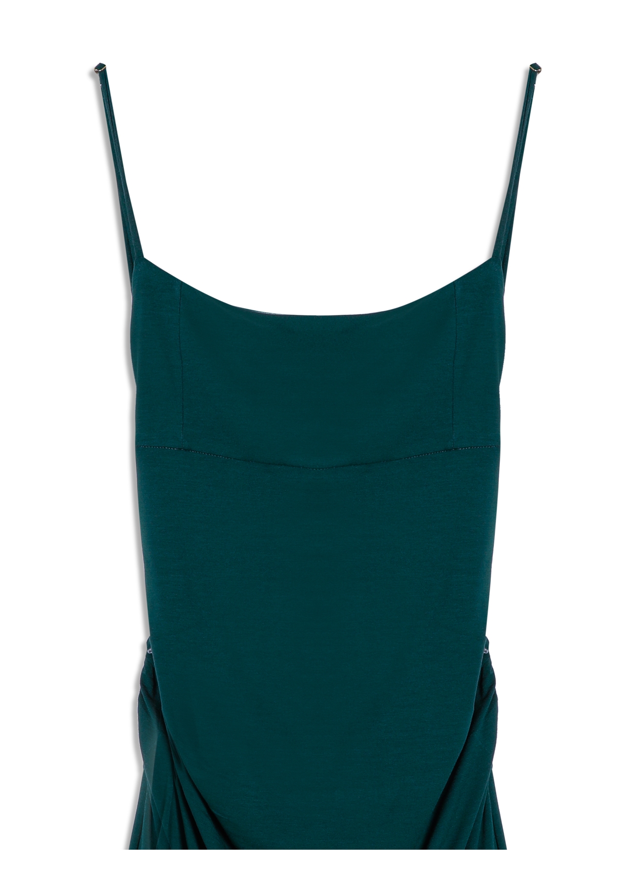 Vestido Ellus Viscolycra Franzido Mini Verde Bandeira