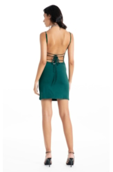 Vestido Ellus Viscolycra Franzido Mini Verde Bandeira