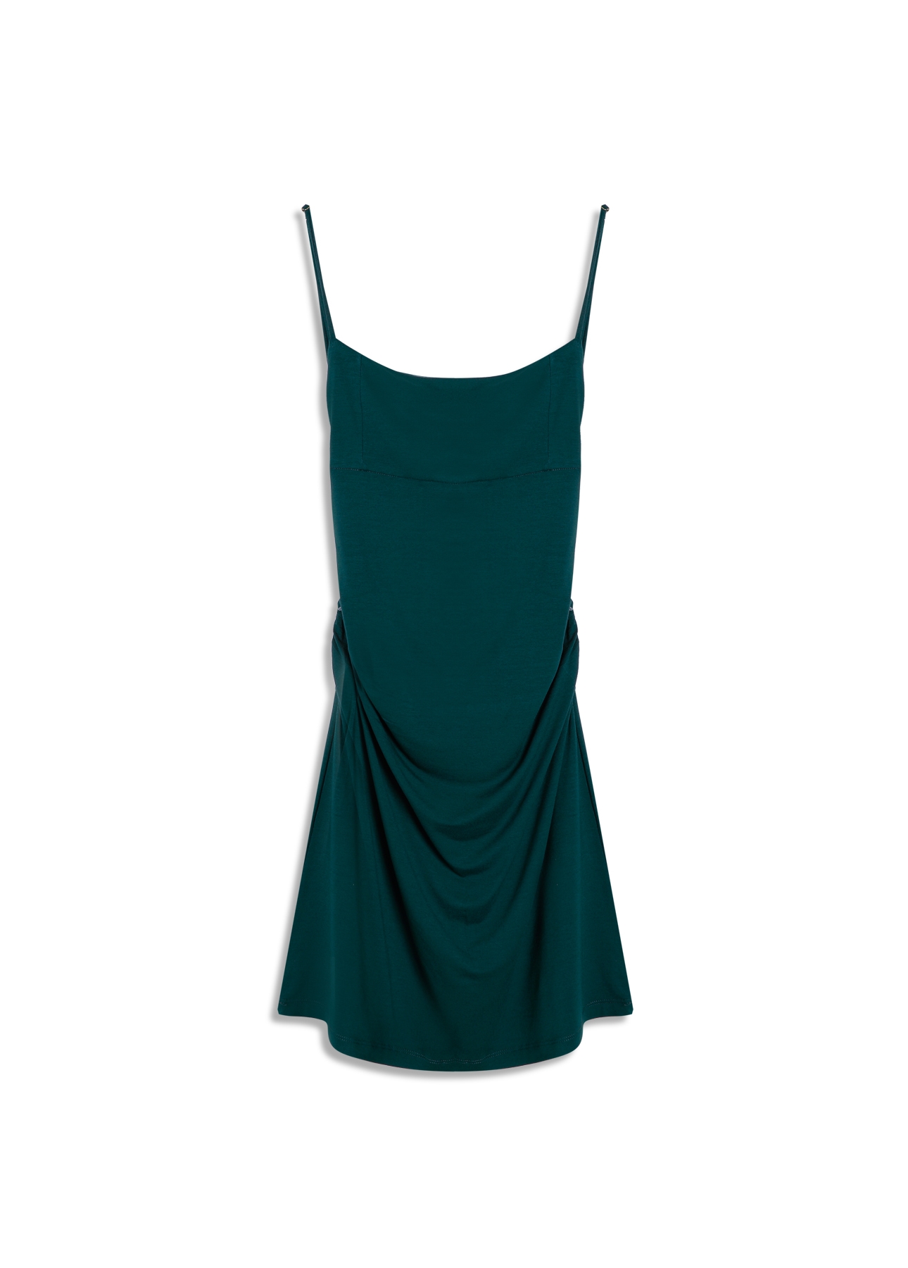 Vestido Ellus Viscolycra Franzido Mini Verde Bandeira