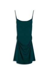 Vestido Ellus Viscolycra Franzido Mini Verde Bandeira