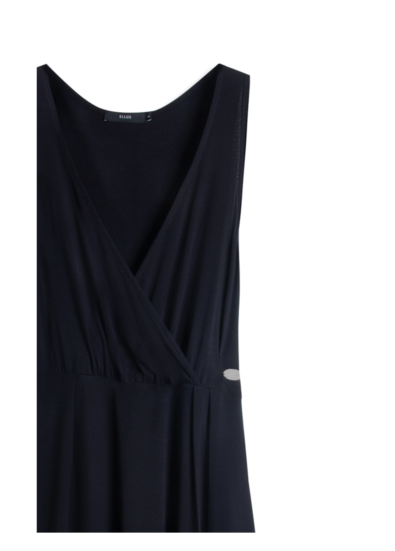 Vestido Ellus Viscolycra Transpasse Knee Preto