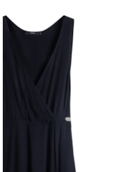 Vestido Ellus Viscolycra Transpasse Knee Preto