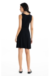 Vestido Ellus Viscolycra Transpasse Knee Preto