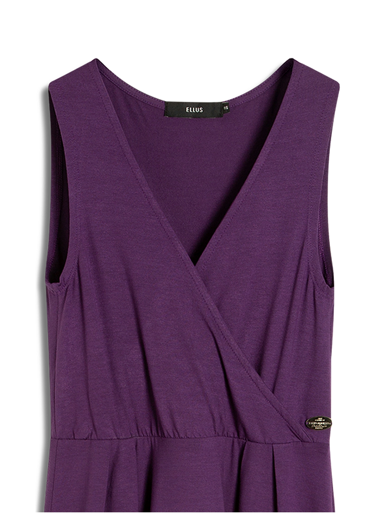 Vestido Ellus Viscolycra Transpasse Knee Roxo