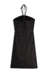 Vestido Fancy Net Lux Draped Preto