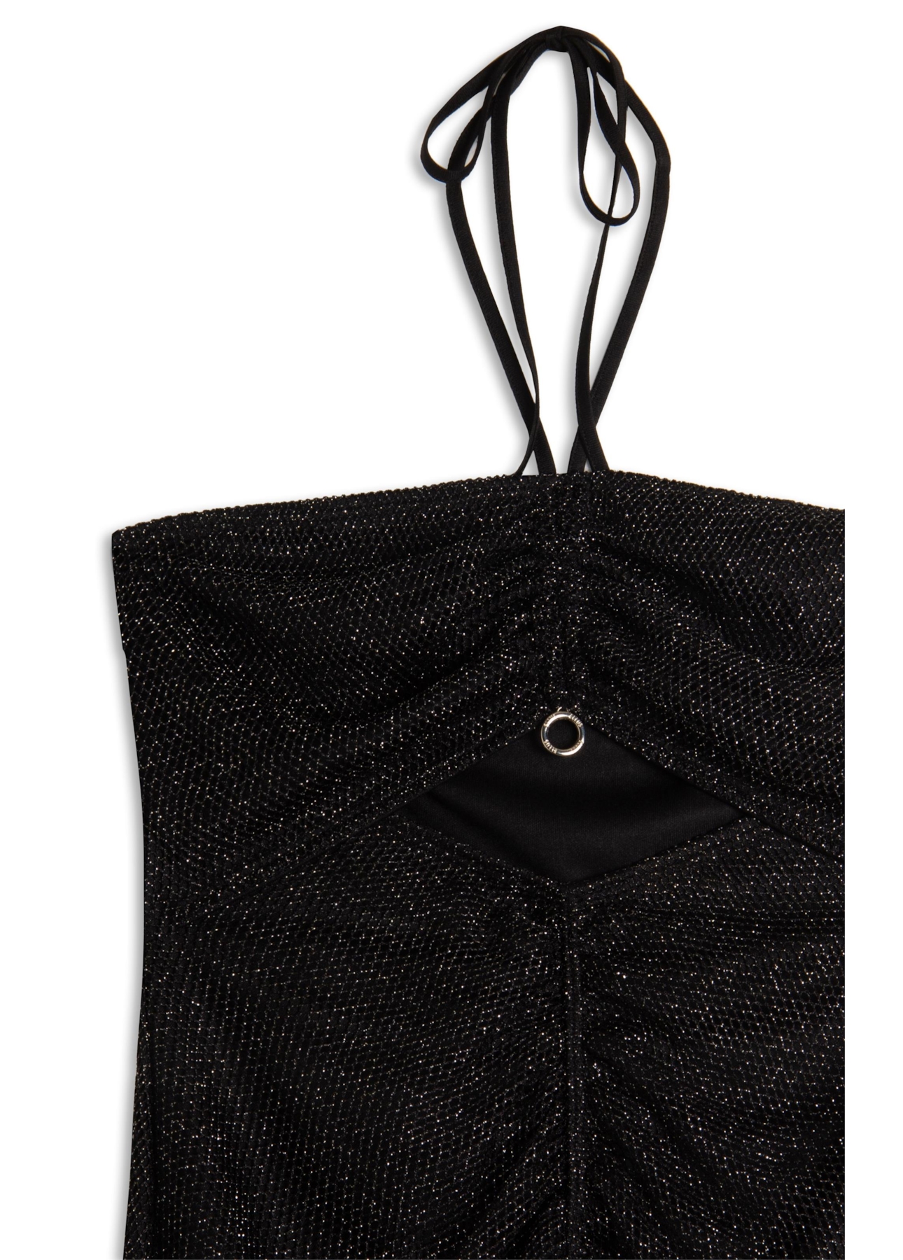 Vestido Fancy Net Lux Draped Preto