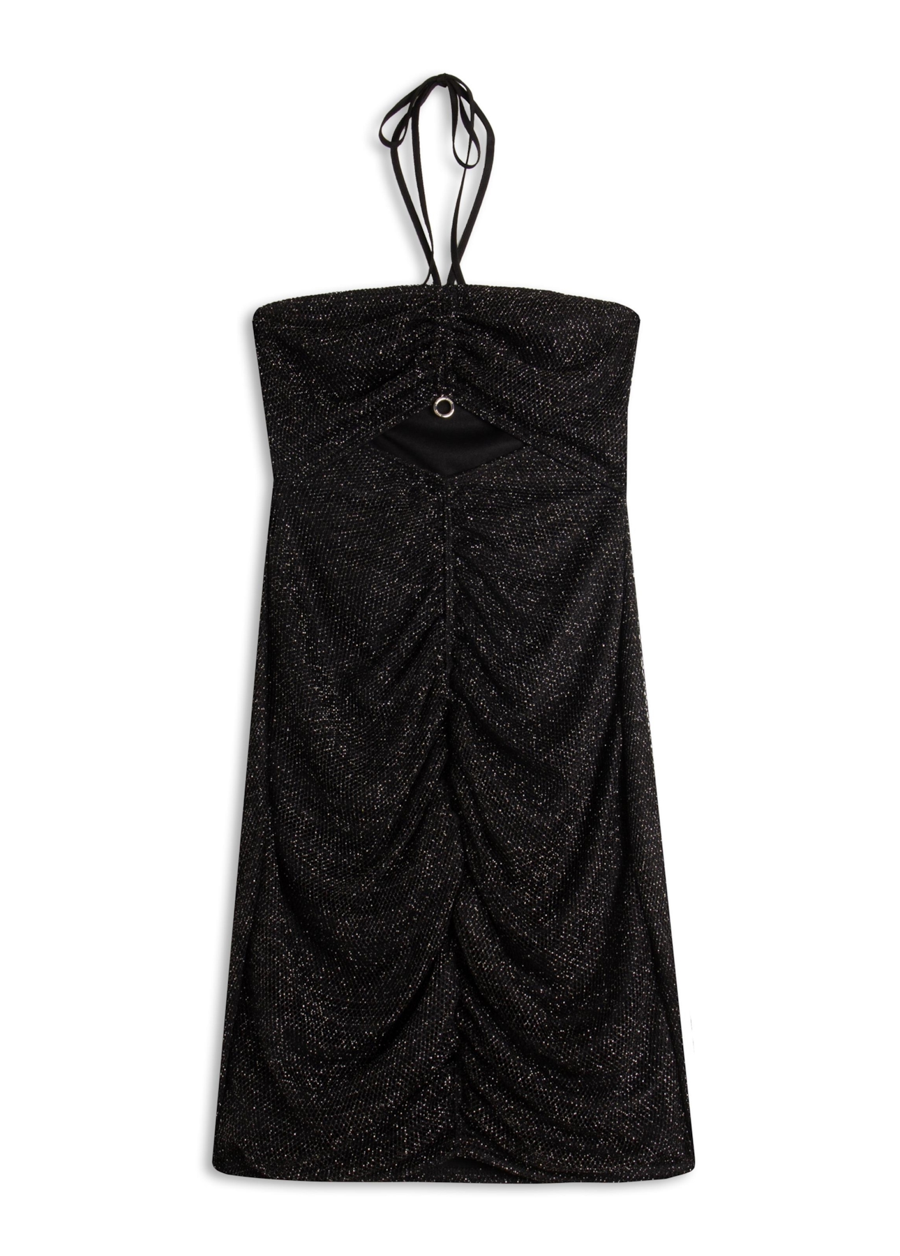 Vestido Fancy Net Lux Draped Preto