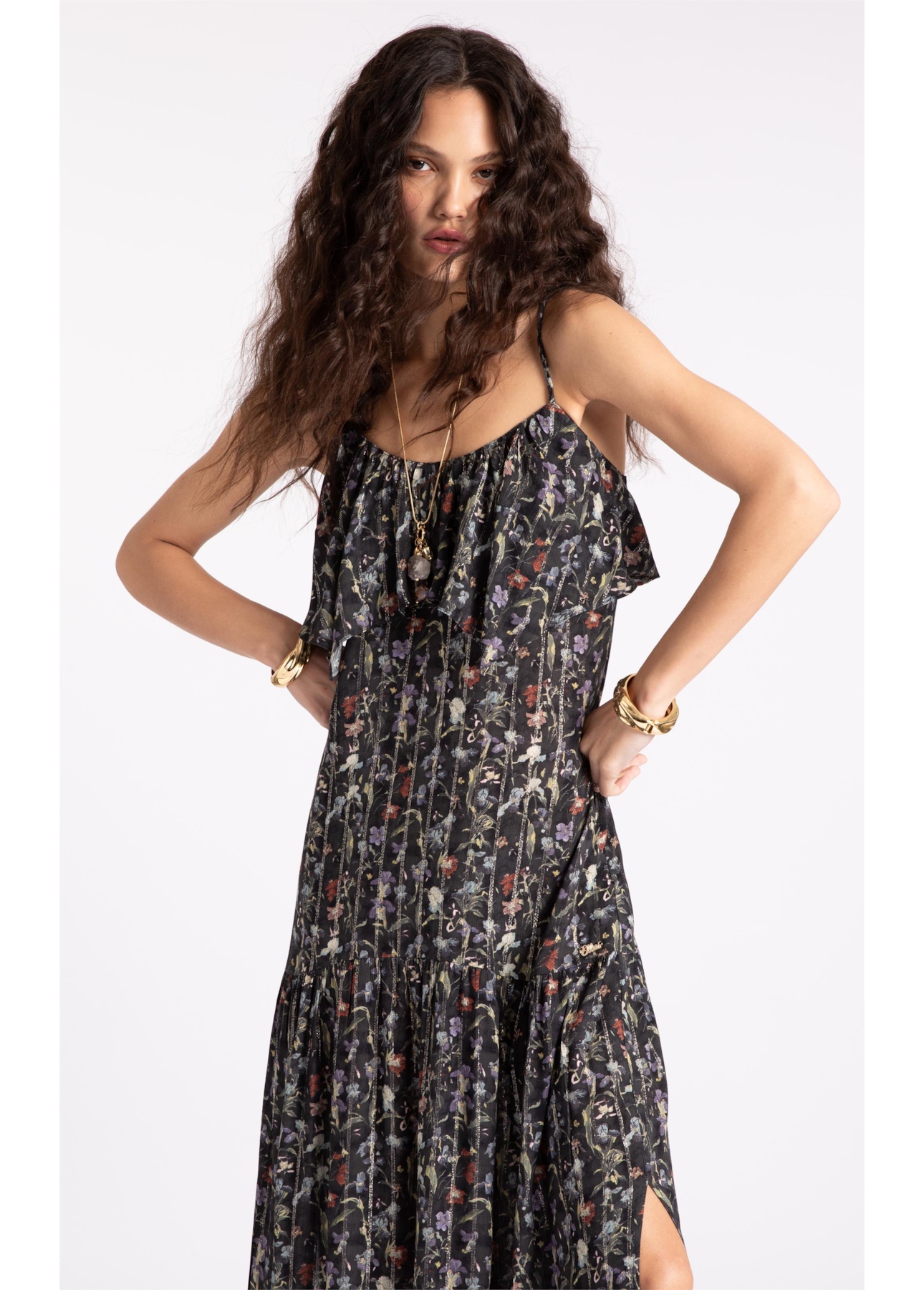Vestido Floral Rolly Preto