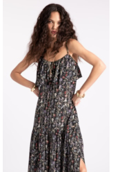 Vestido Floral Rolly Preto