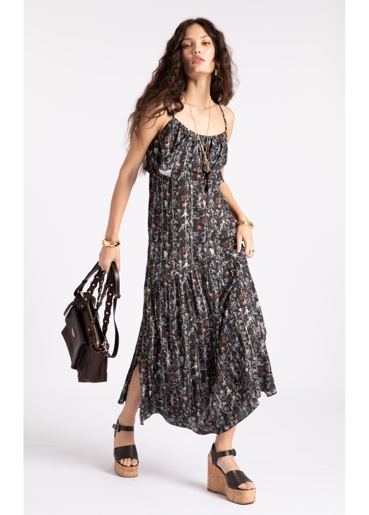 Vestido Floral Rolly Preto