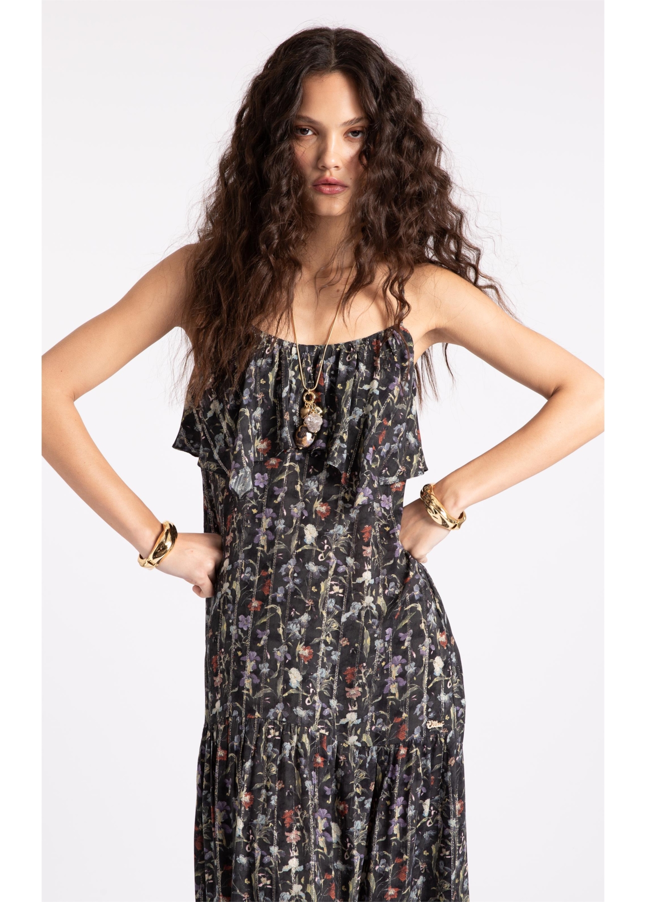 Vestido Floral Rolly Preto