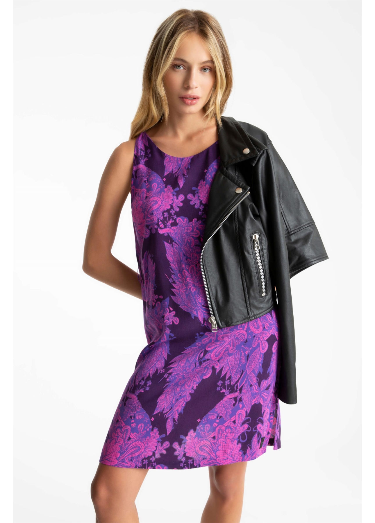 Vestido Floral Sleeveless Royal