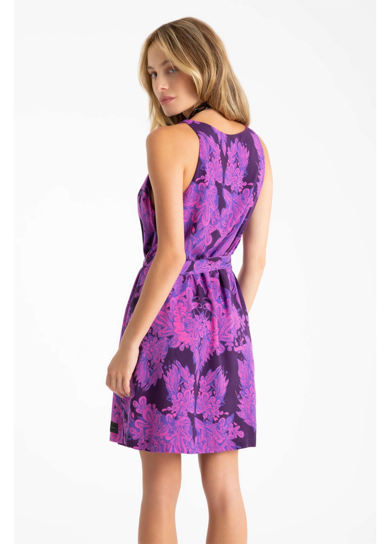 Vestido Floral Sleeveless Royal