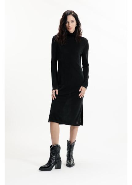 Vestido Flow Turtleneck Preto