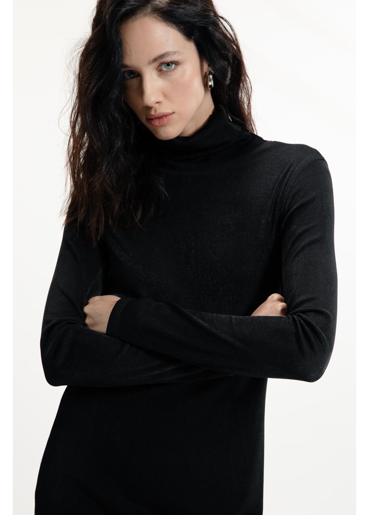 Vestido Flow Turtleneck Preto