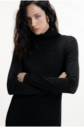 Vestido Flow Turtleneck Preto