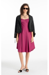 Vestido Galles Pleated Pitaya
